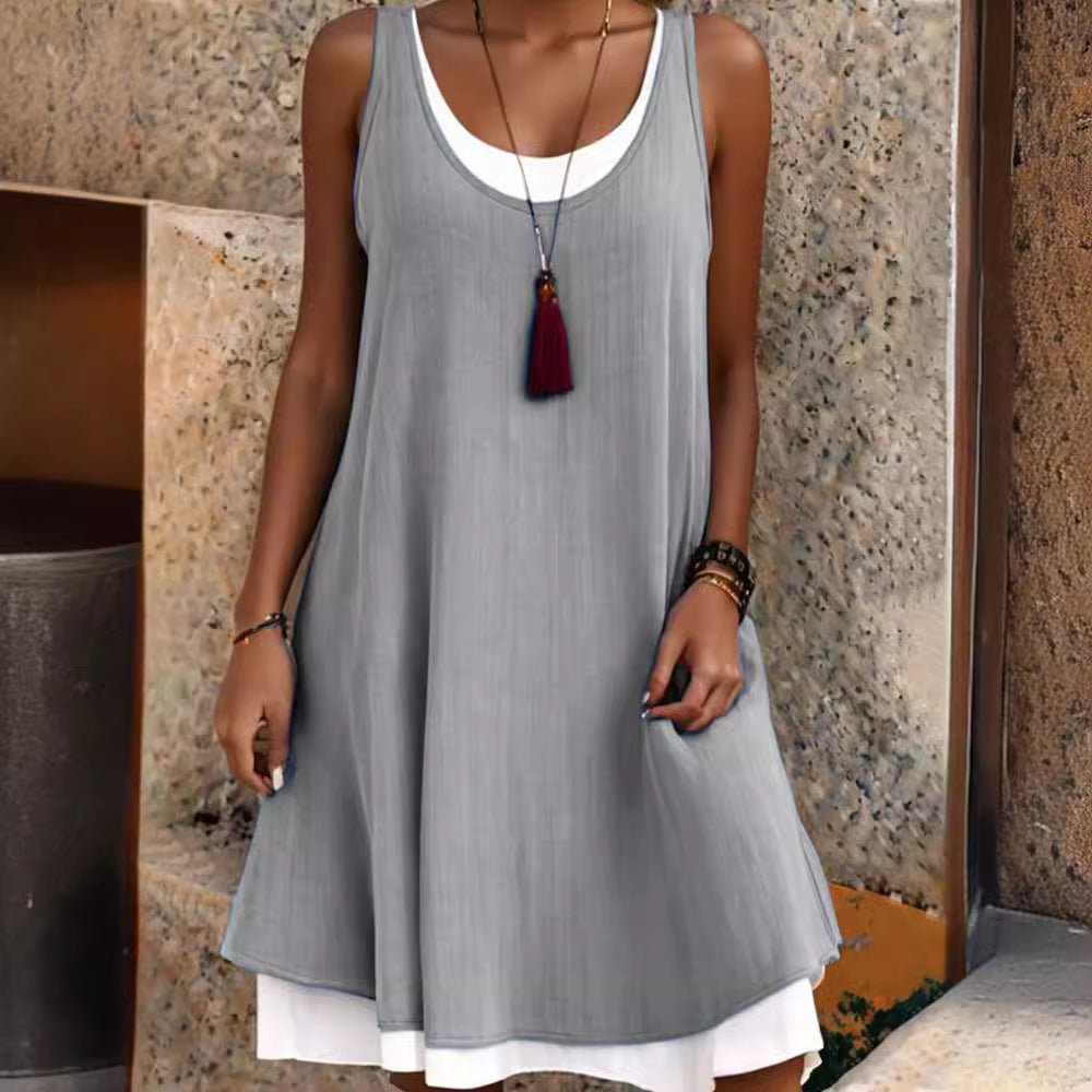 🌈✨NEW!【50%OFF🔥】【S-5XL】2025 Summer New Fashion Simplu Casual Vestă largi Rochie fără mâneci_3968360