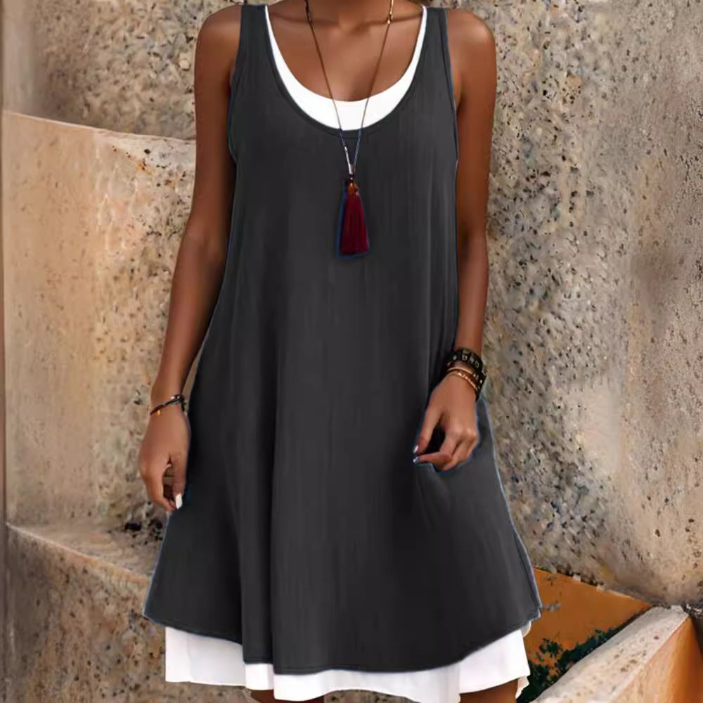 🌈✨NEW!【50%OFF🔥】【S-5XL】2025 Summer New Fashion Simplu Casual Vestă largi Rochie fără mâneci_3968360