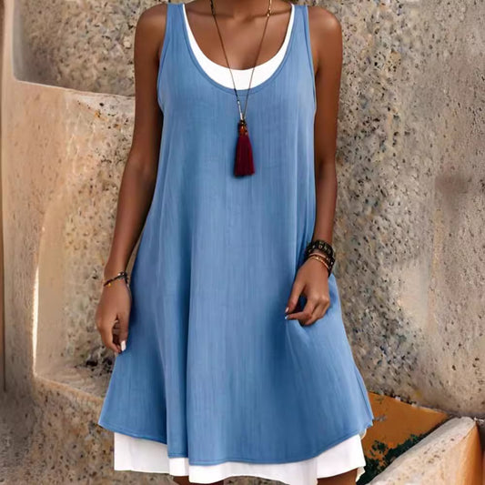 🌈✨NEW!【50%OFF🔥】【S-5XL】2025 Summer New Fashion Simplu Casual Vestă largi Rochie fără mâneci_3968360