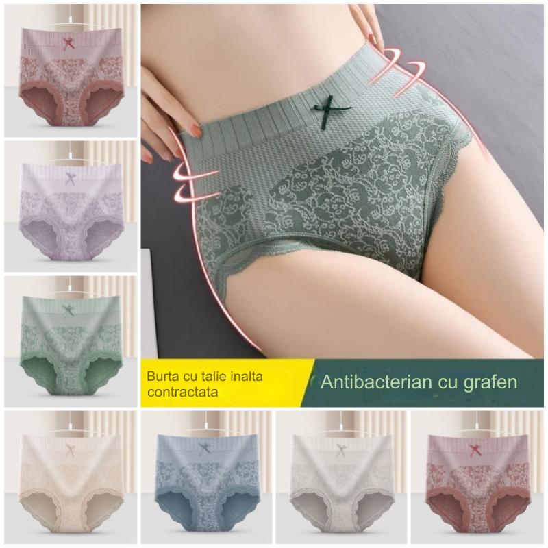 🔥Promoție de primăvară - Ultimele 2 zile: Reducere 40%!🔥【Cumpără 4, primești 4 gratis】Chiloți pentru femei, talie înaltă, antibacterieni, cu absorbție și eliminare a umezelii.3968058